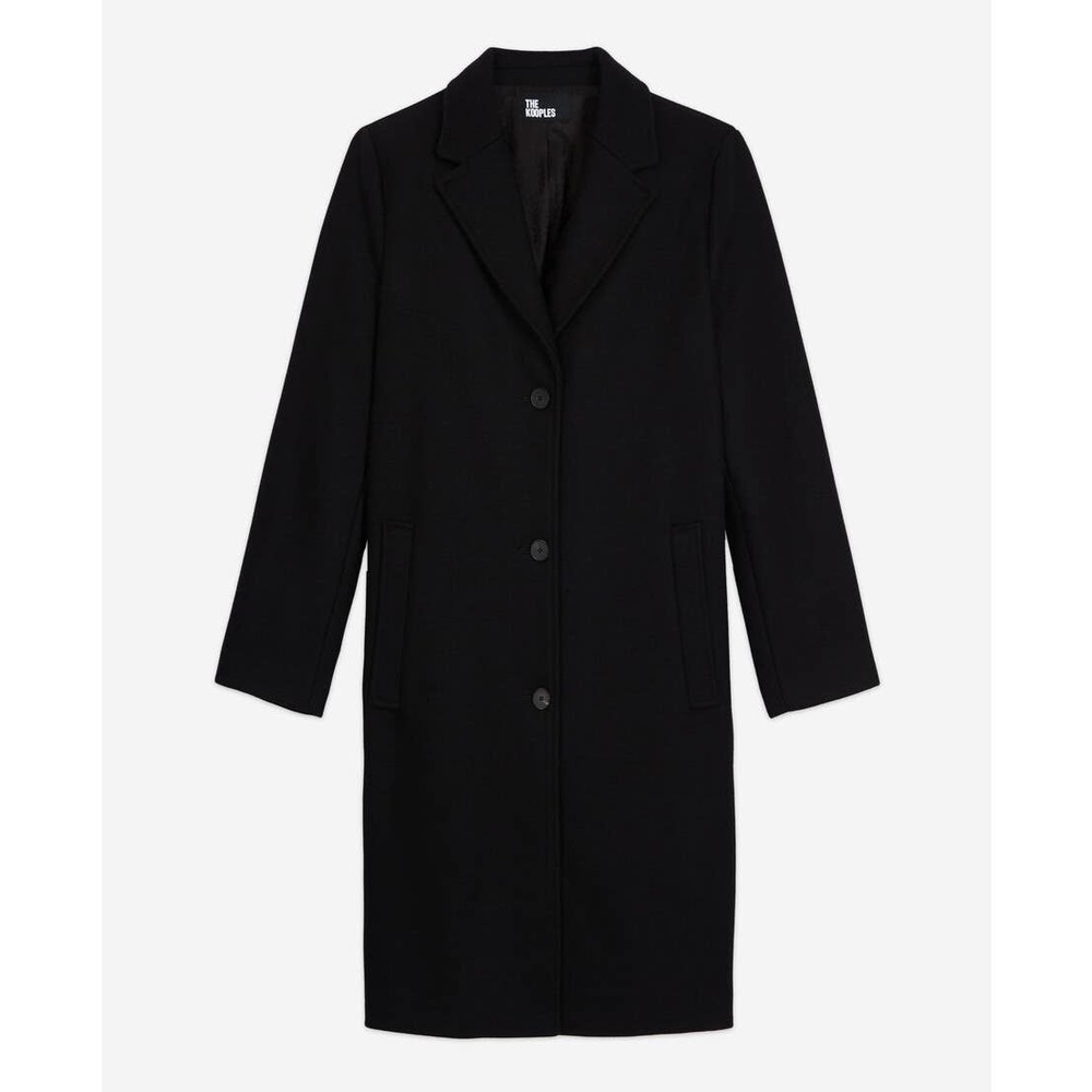 NWT - The Kooples, Classic Black Wool Coat sz. 42